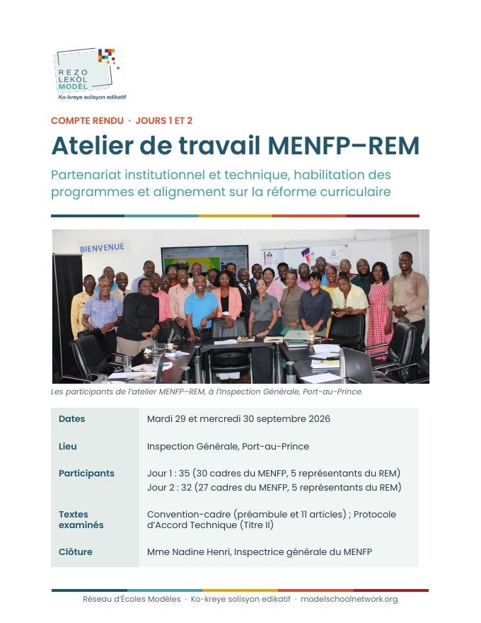 Première page du compte rendu de l’atelier