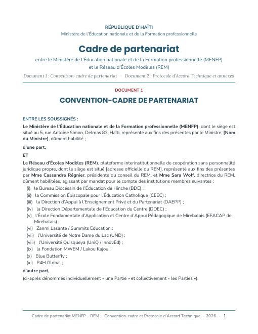 Aperçu de la convention